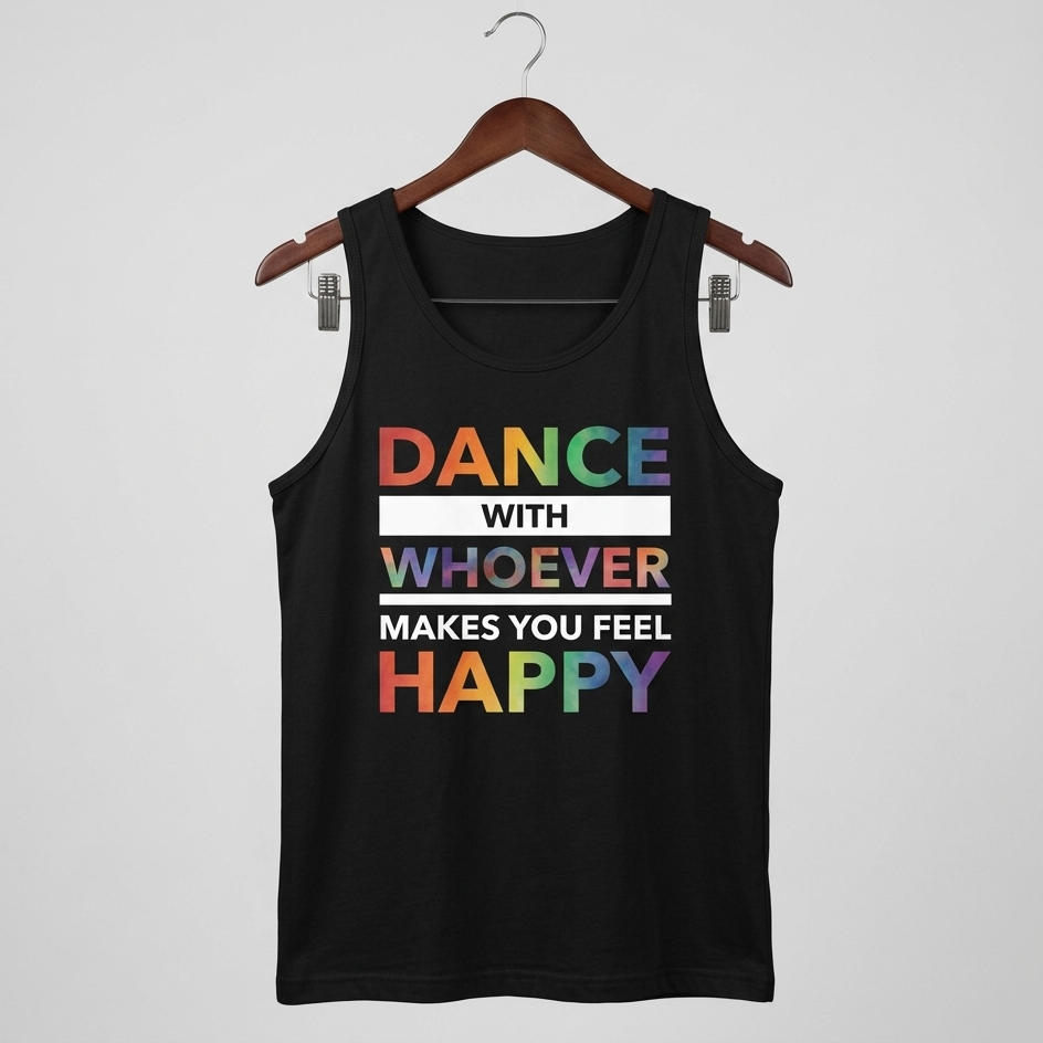 Dance With Whoever Makes You Feel Happy PRIDE EDITION Unisex Tank Top