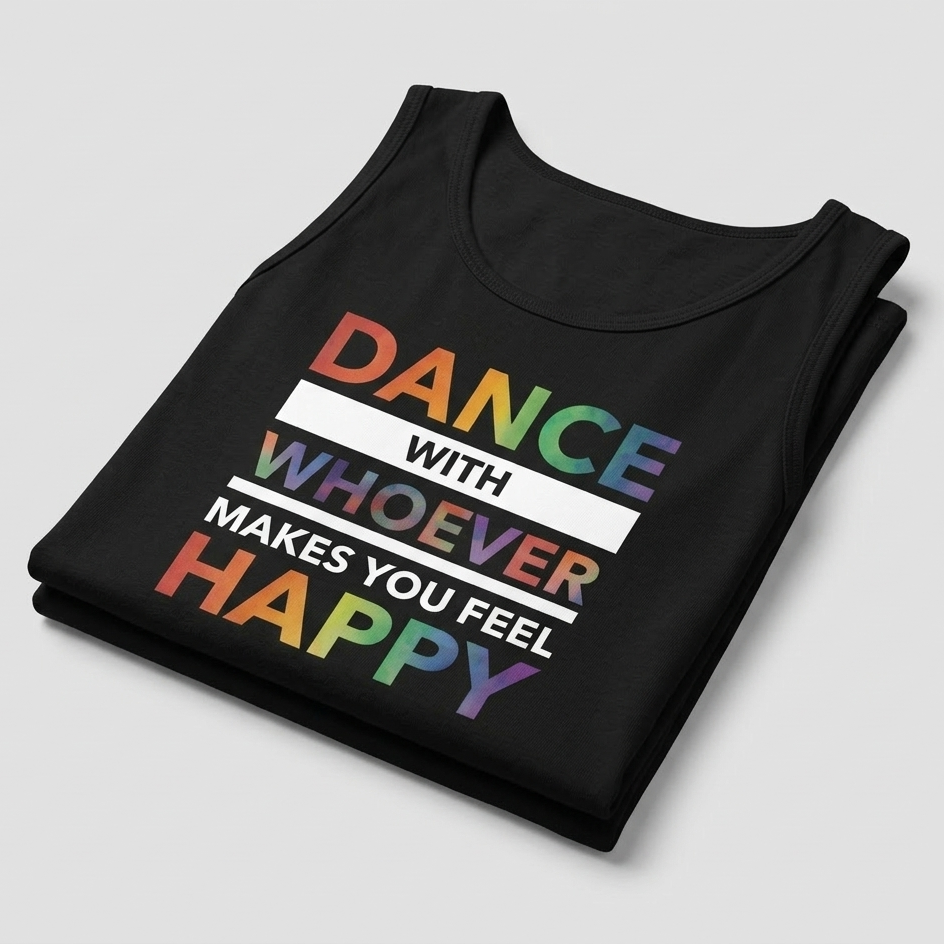 Dance With Whoever Makes You Feel Happy PRIDE EDITION Unisex Tank Top
