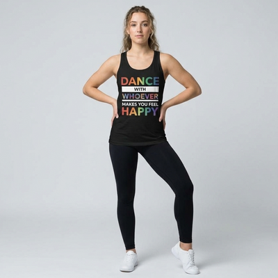Dance With Whoever Makes You Feel Happy PRIDE EDITION Unisex Tank Top