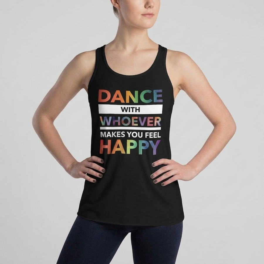 Dance with Happy PRIDE EDITION Form-Fitting Racerback Tank