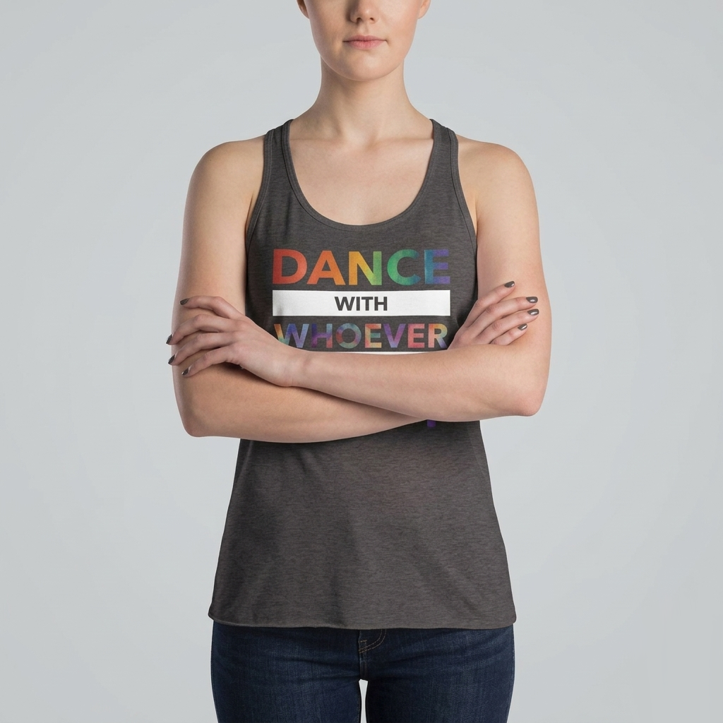 Dance with Happy PRIDE EDITION Form-Fitting Racerback Tank