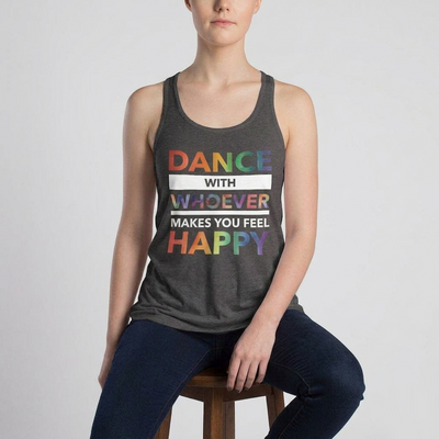 Dance with Happy PRIDE EDITION Form-Fitting Racerback Tank