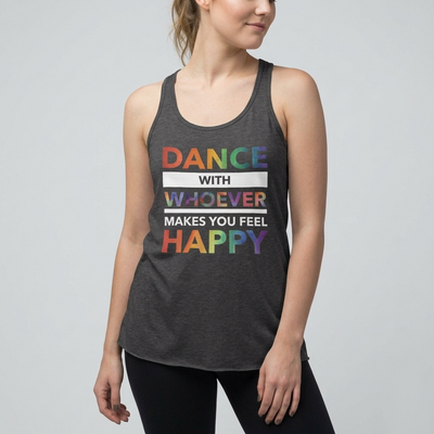Dance with Happy PRIDE EDITION Form-Fitting Racerback Tank
