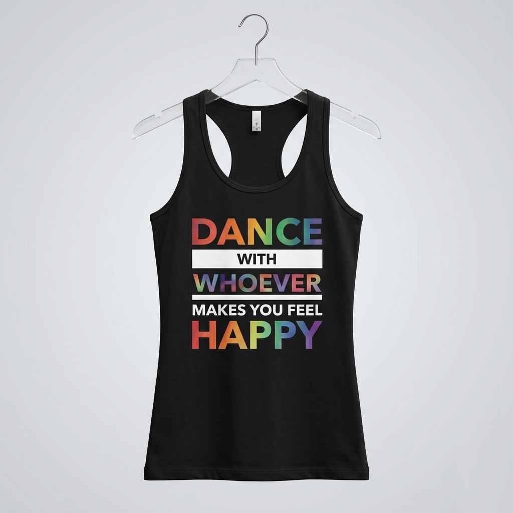 Dance with Happy PRIDE EDITION Form-Fitting Racerback Tank
