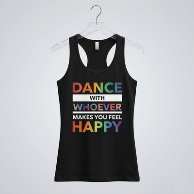 Dance with Happy PRIDE EDITION Form-Fitting Racerback Tank