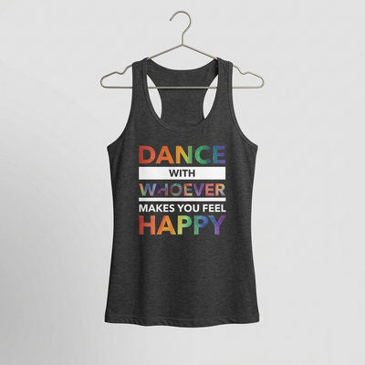 Dance with Happy PRIDE EDITION Form-Fitting Racerback Tank