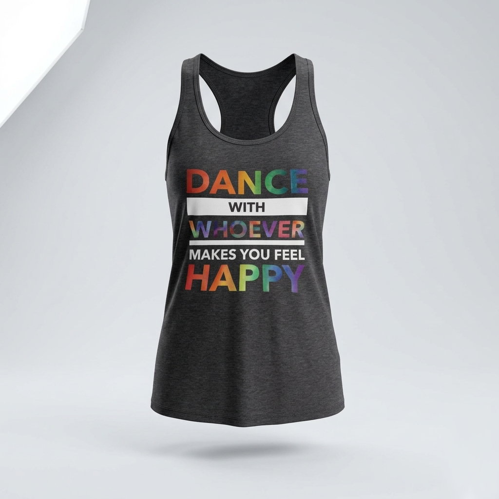 Dance with Happy PRIDE EDITION Form-Fitting Racerback Tank