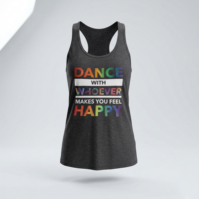 Dance with Happy PRIDE EDITION Form-Fitting Racerback Tank