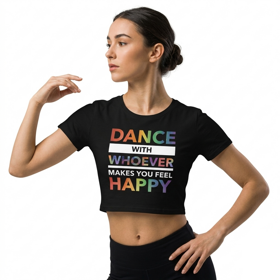 Dance With Happy PRIDE EDITION Form-Fitting Crop Top