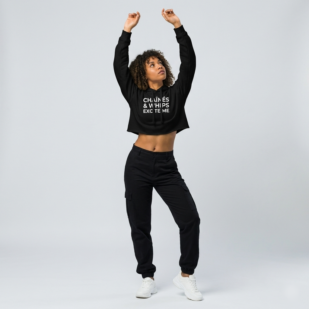 Chaînés and Whips Excite Me Crop Hoodie