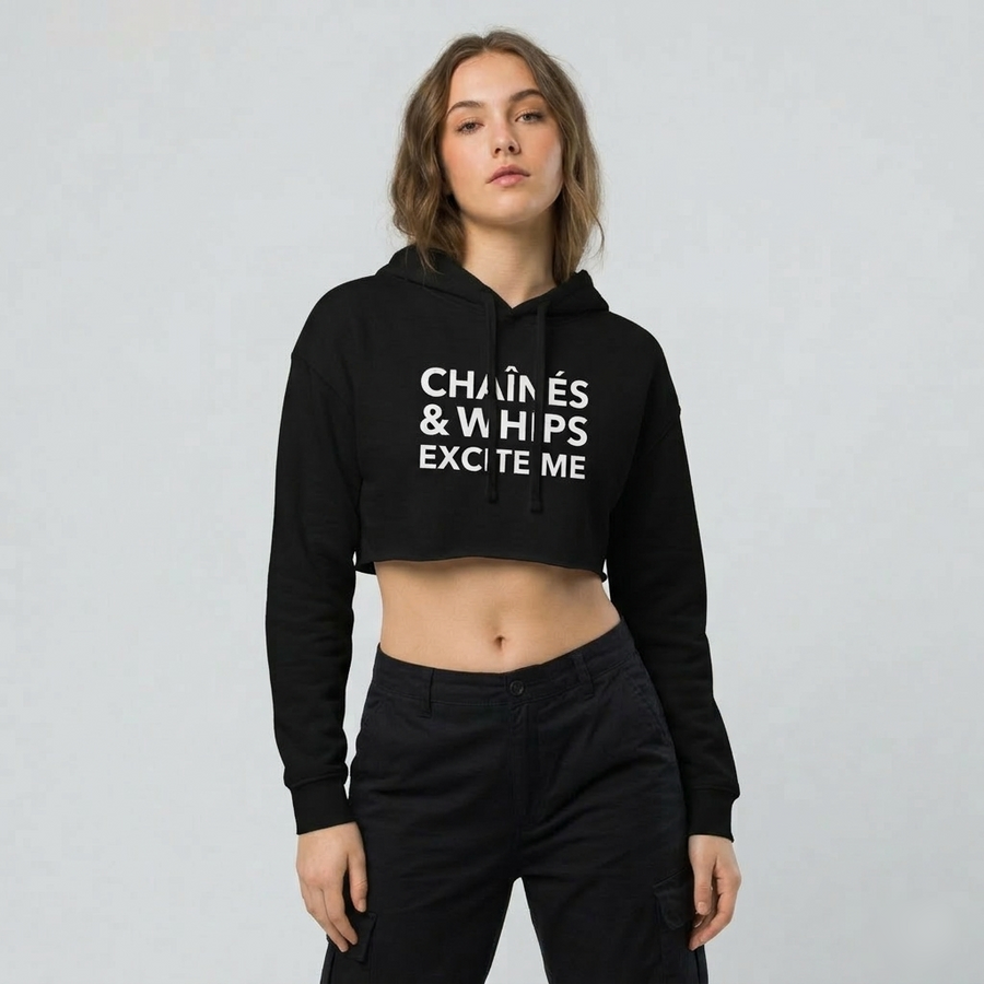 Chaînés and Whips Excite Me Crop Hoodie