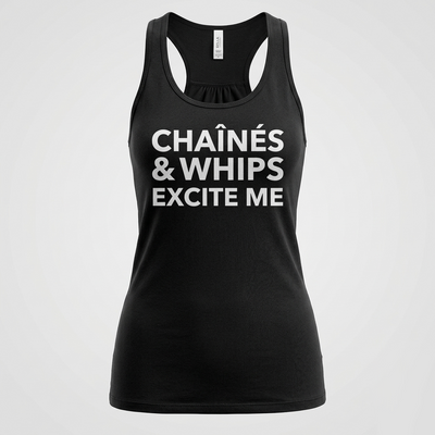 Chaînés and Whips Excite Me Form-Fitting Racerback Tank