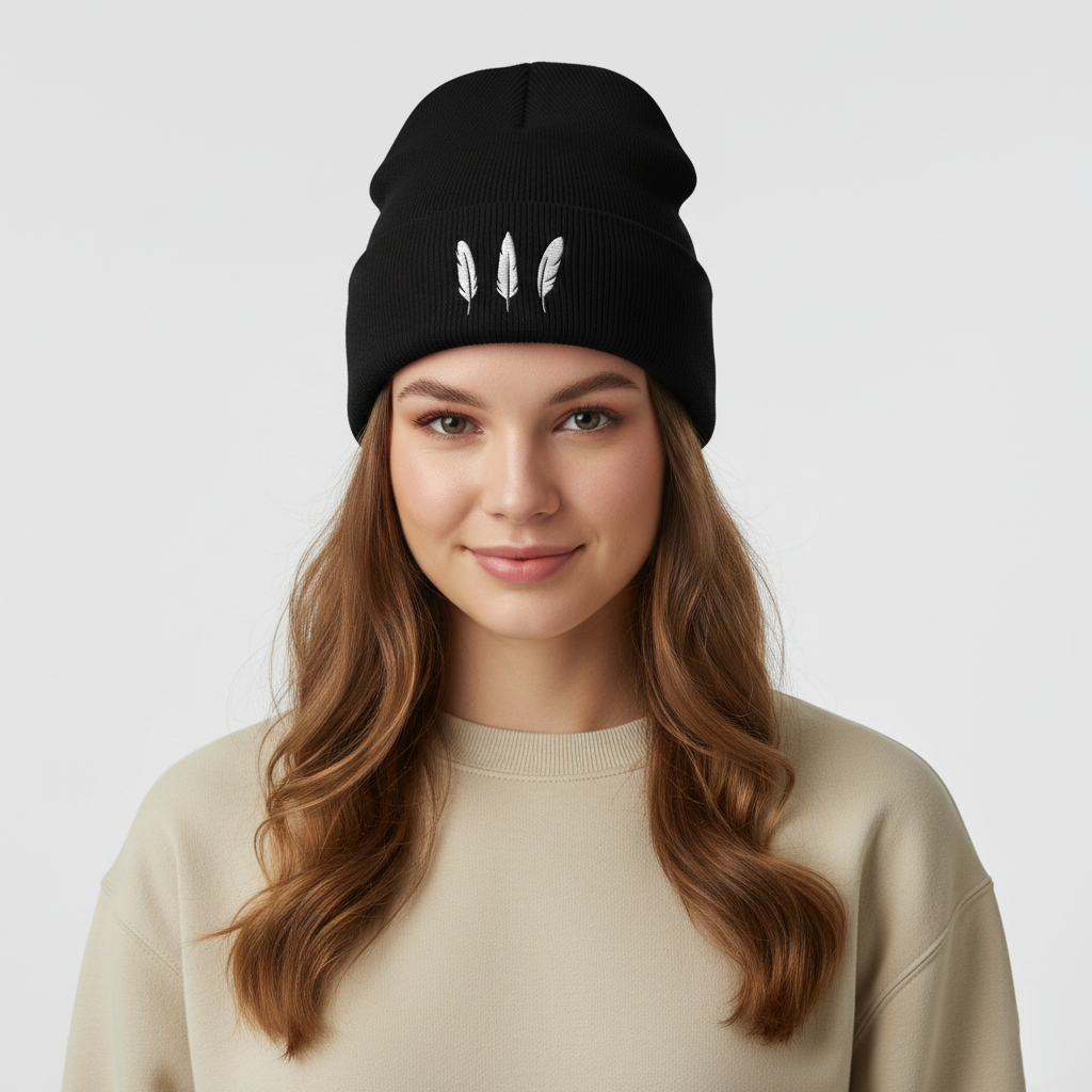 Feather Three Beanie
