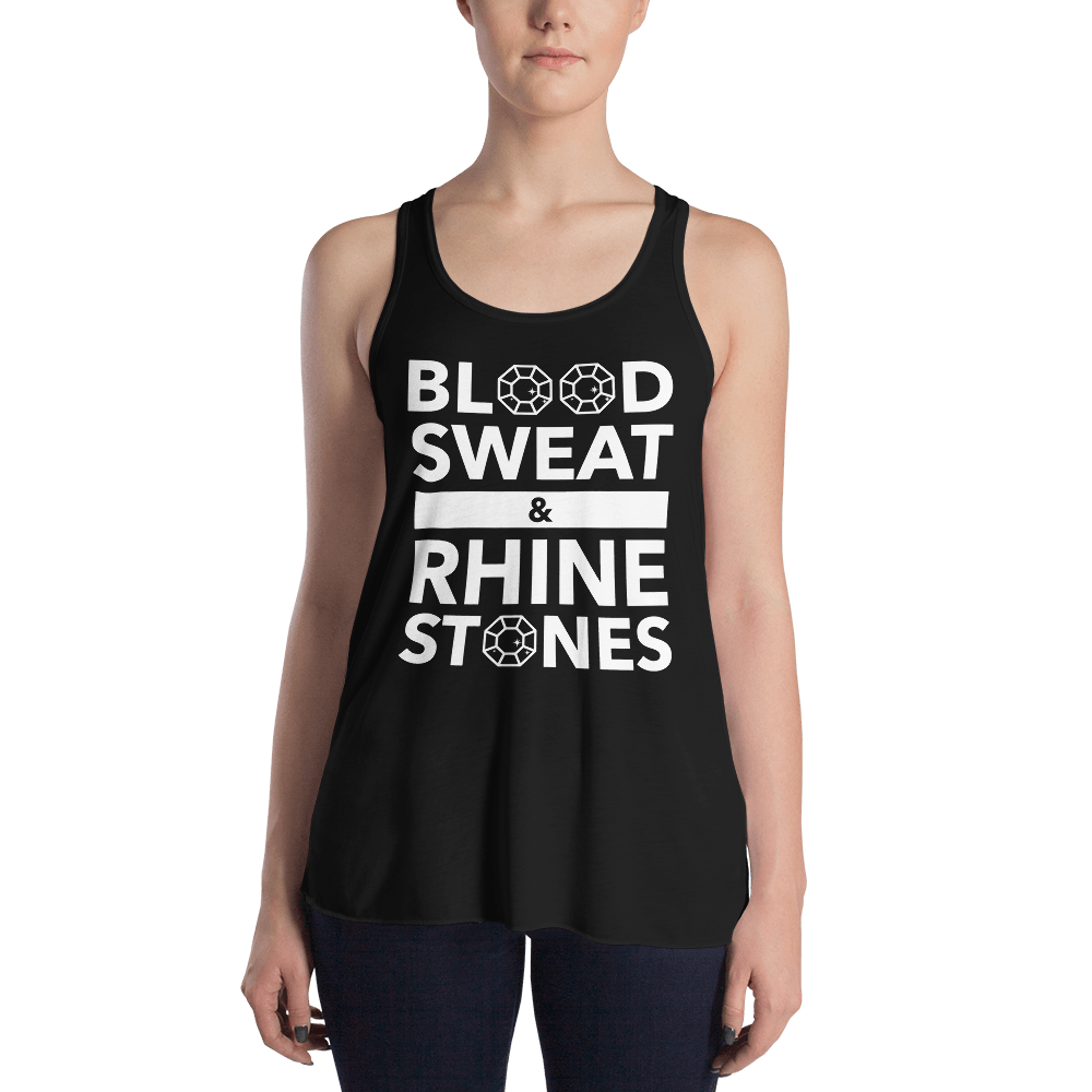 Blood, Sweat, and Rhinestones Form-Fitting Racerback Tank