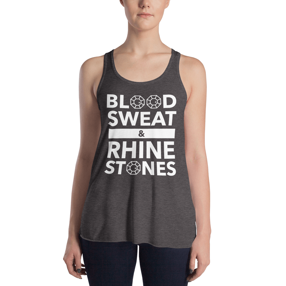 Blood, Sweat, and Rhinestones Form-Fitting Racerback Tank