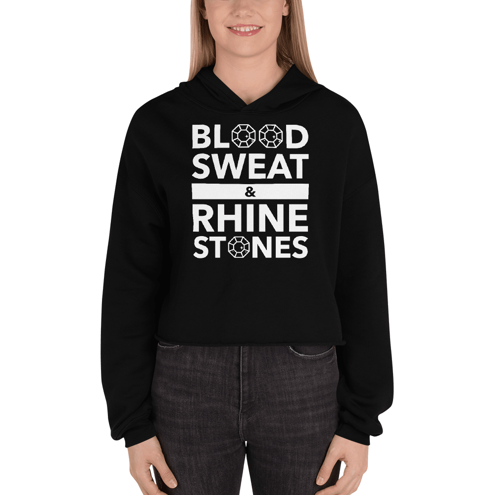 Blood, Sweat, and Rhinestones Unisex Crop Hoodie