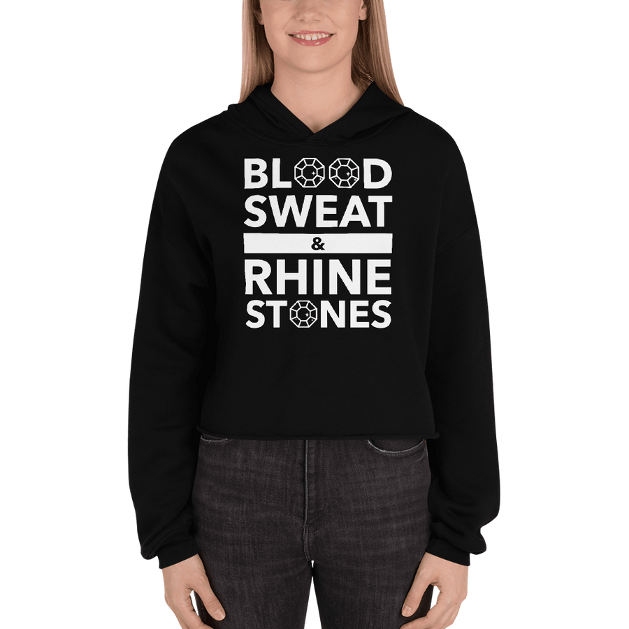 Blood, Sweat, and Rhinestones Unisex Crop Hoodie