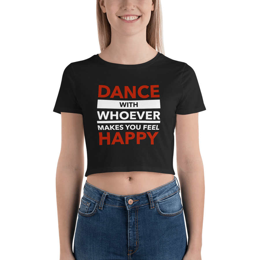 Dance with Happy Form-Fitting Crop Top