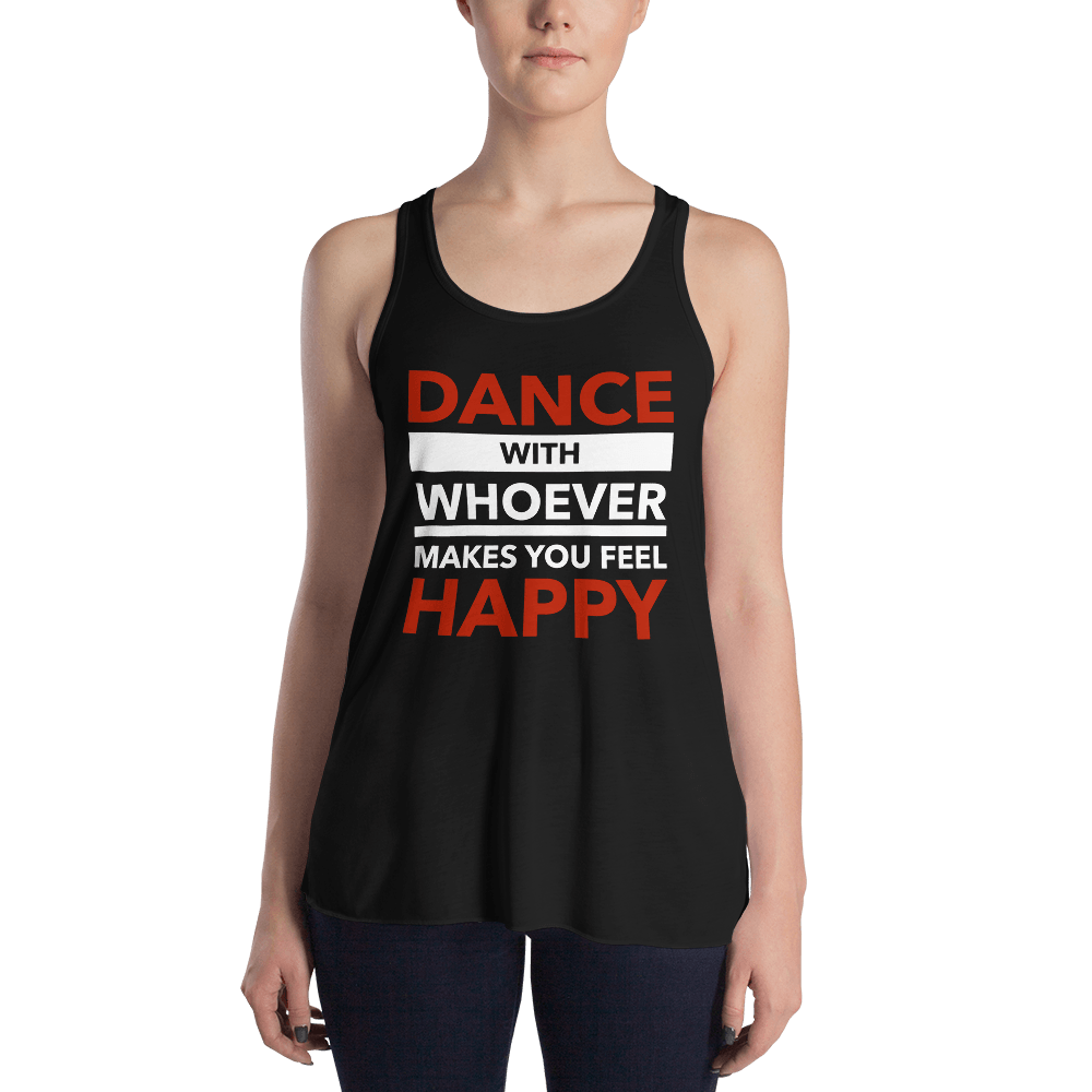 Dance with Happy Form-Fitting Racerback Tank