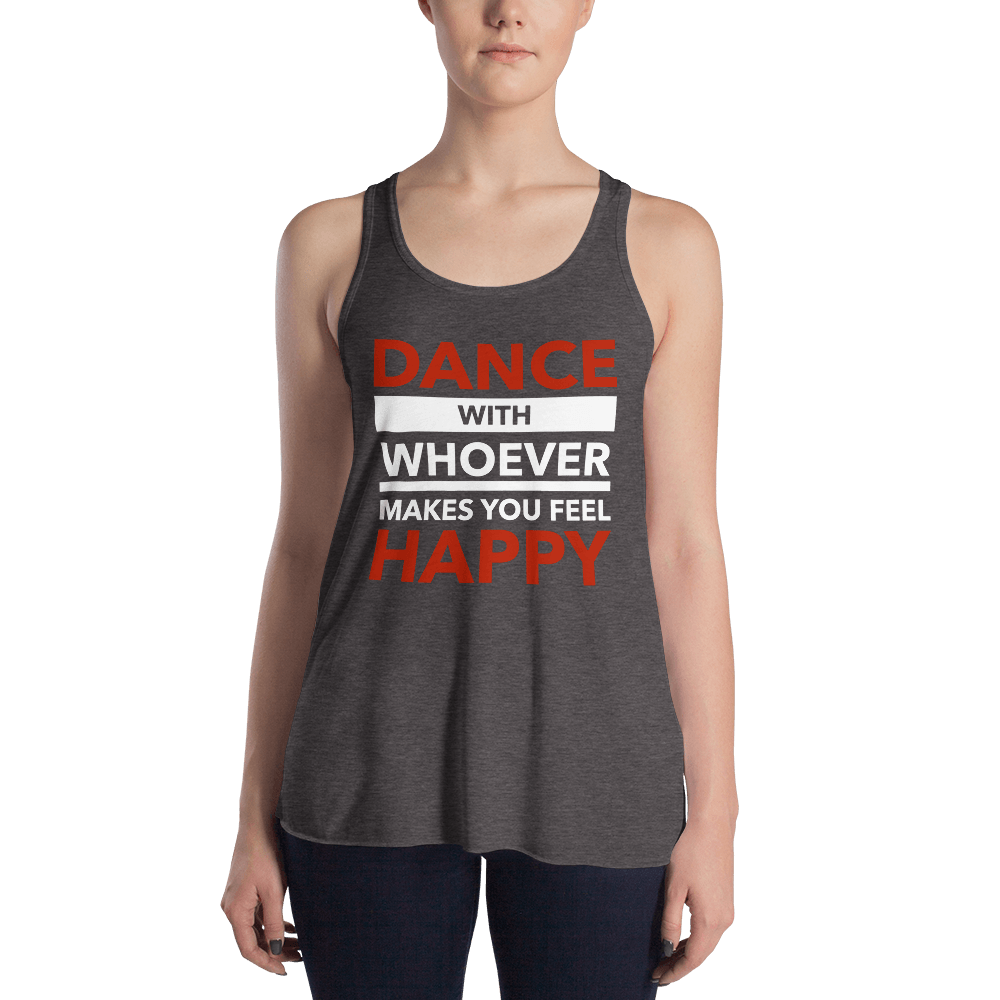 Dance with Happy Form-Fitting Racerback Tank
