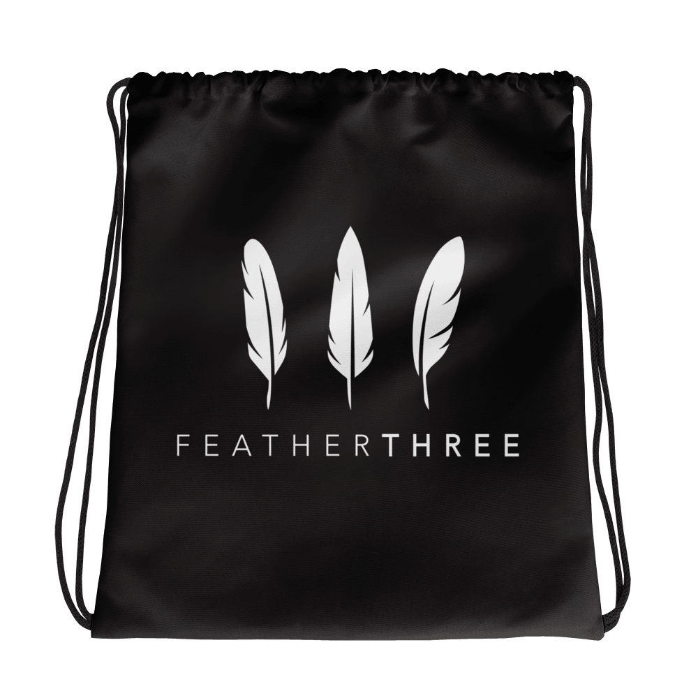 Feather Three Drawstring Bag