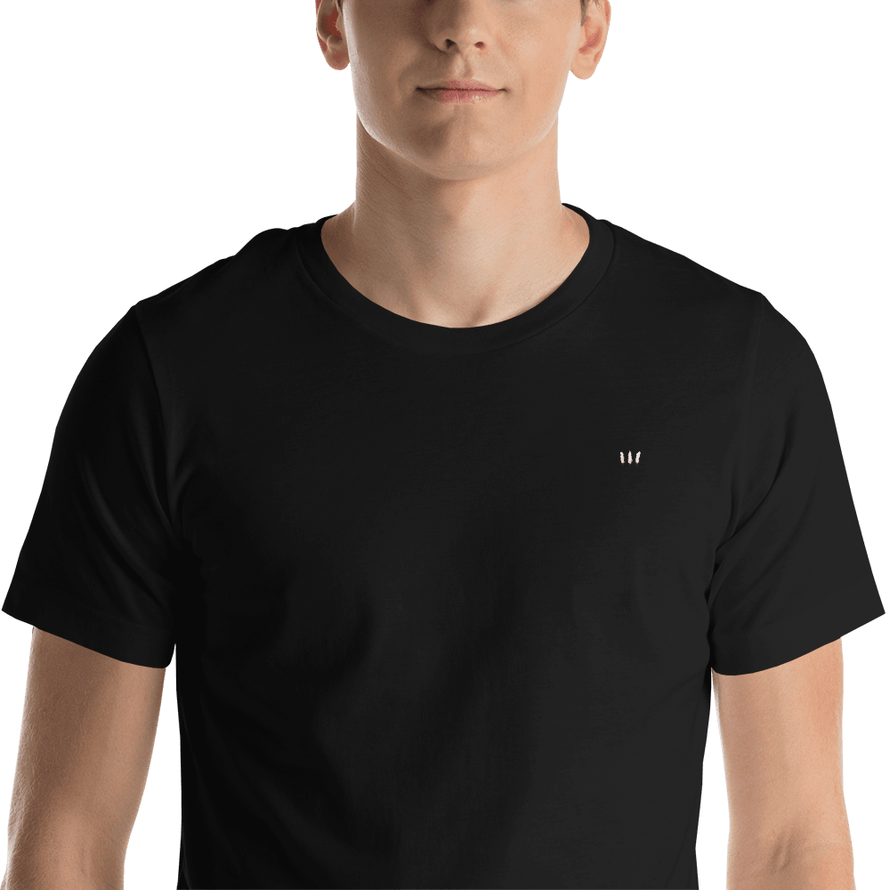 Feather Three Logo Embroidered Unisex T-Shirt