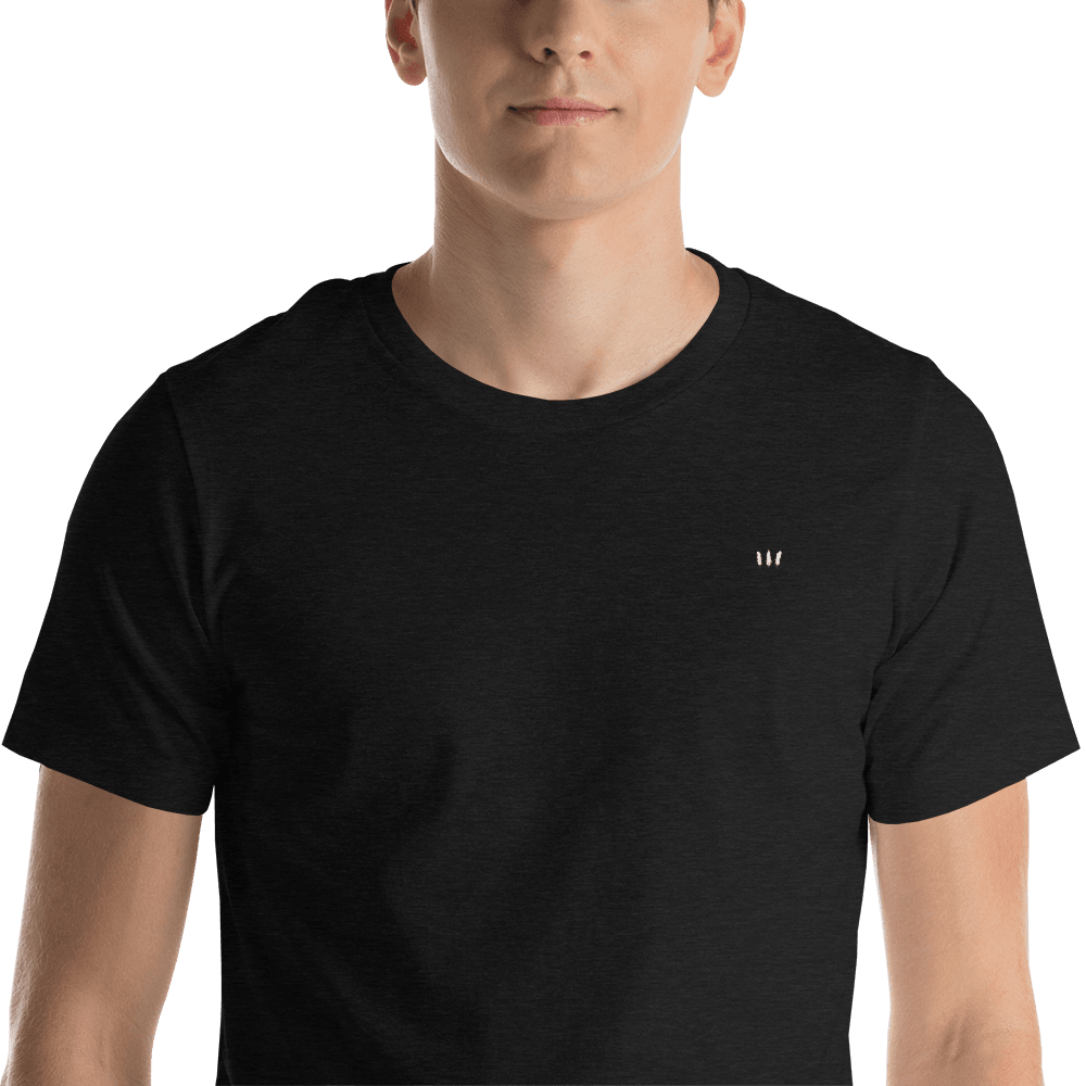 Feather Three Logo Embroidered Unisex T-Shirt