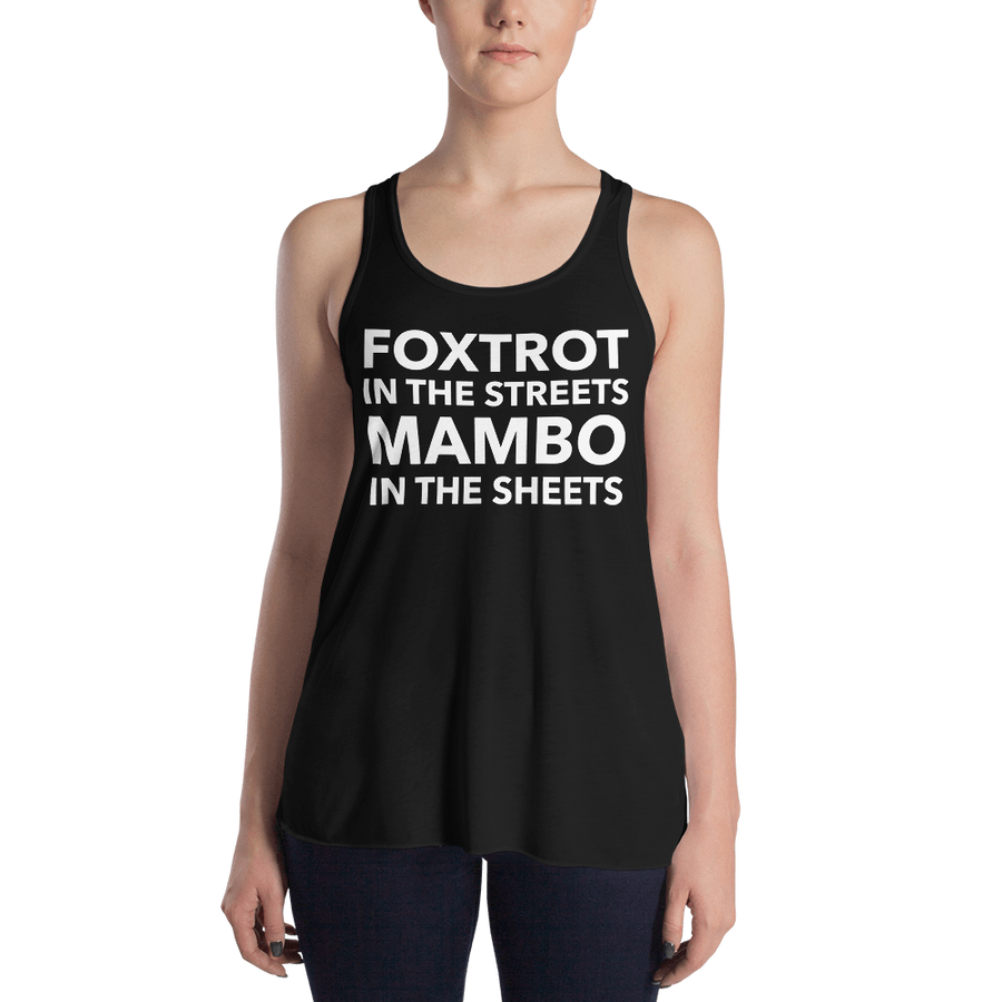 Foxtrot and Mambo Sheets Form-Fitting Racerback Tank