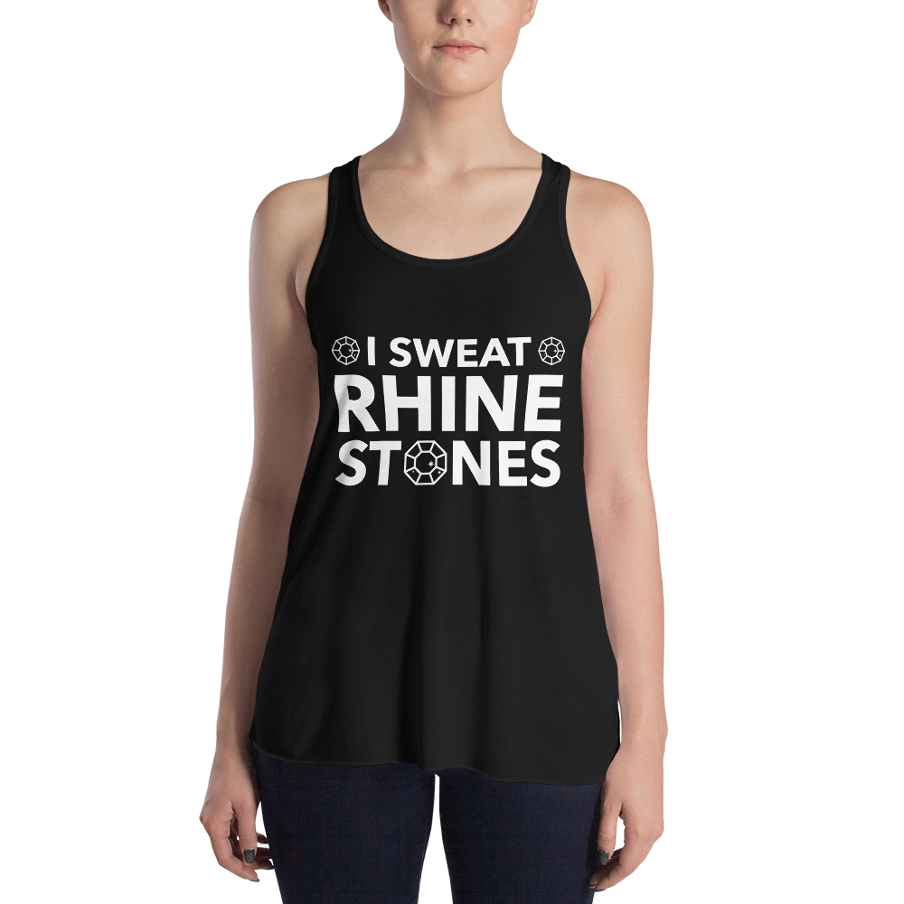 I Sweat Rhinestones Form-Fitting Racerback Tank