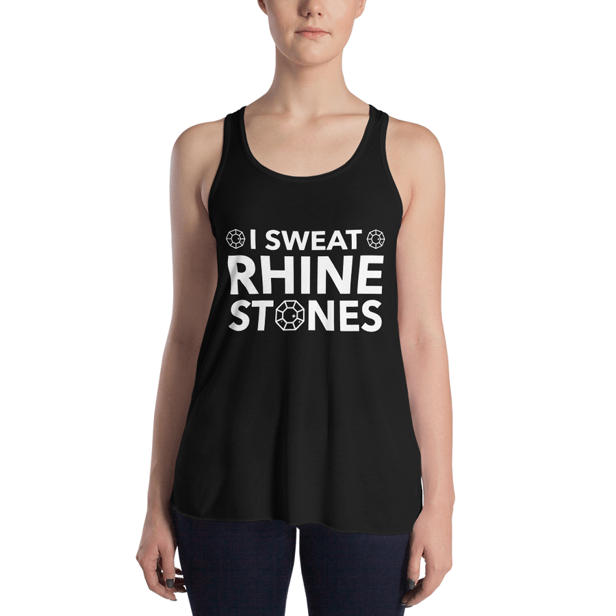 I Sweat Rhinestones Form-Fitting Racerback Tank