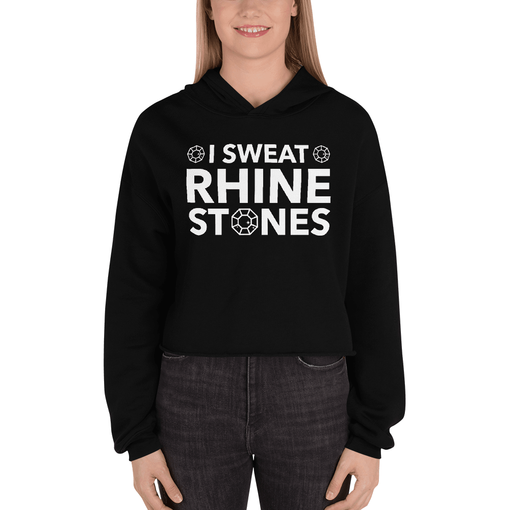 I Sweat Rhinestones Unisex Crop Hoodie
