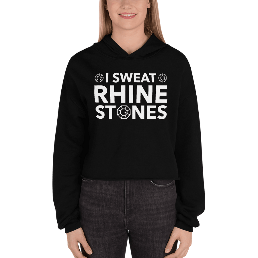 I Sweat Rhinestones Unisex Crop Hoodie