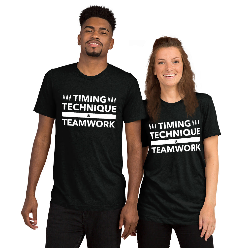 Timing, Technique, and Teamwork Unisex T-Shirt