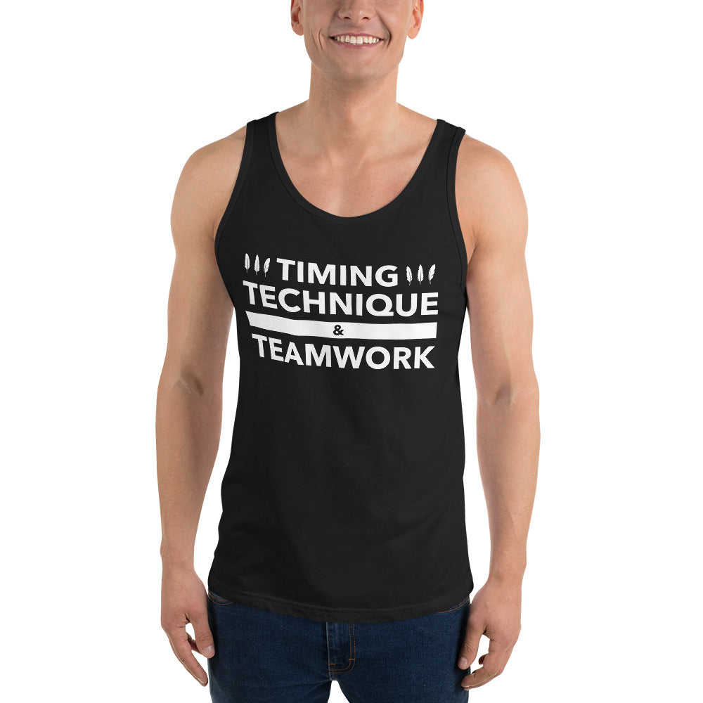 Timing, Technique, and Teamwork Unisex Tank Top