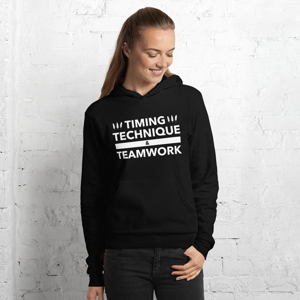 Timing, Technique, and Teamwork Unisex Hoodie