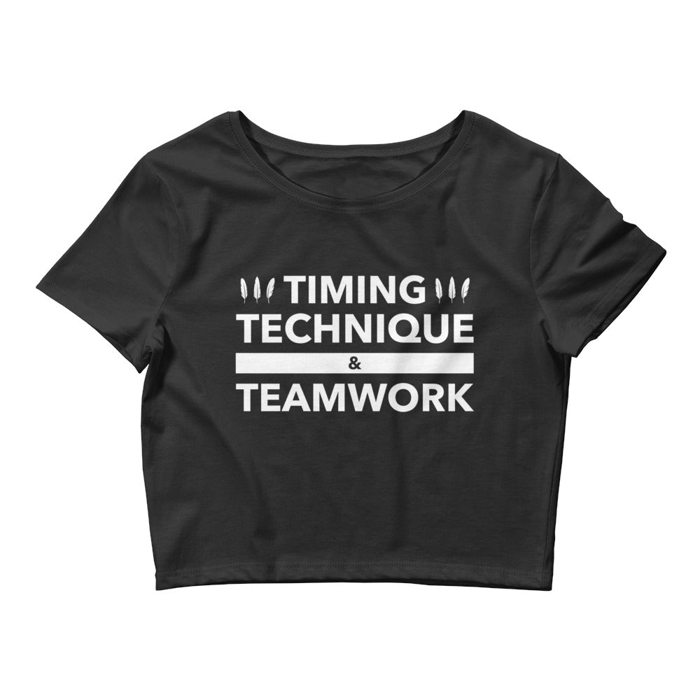 Timing, Technique, and Teamwork Form-Fitting Crop Top