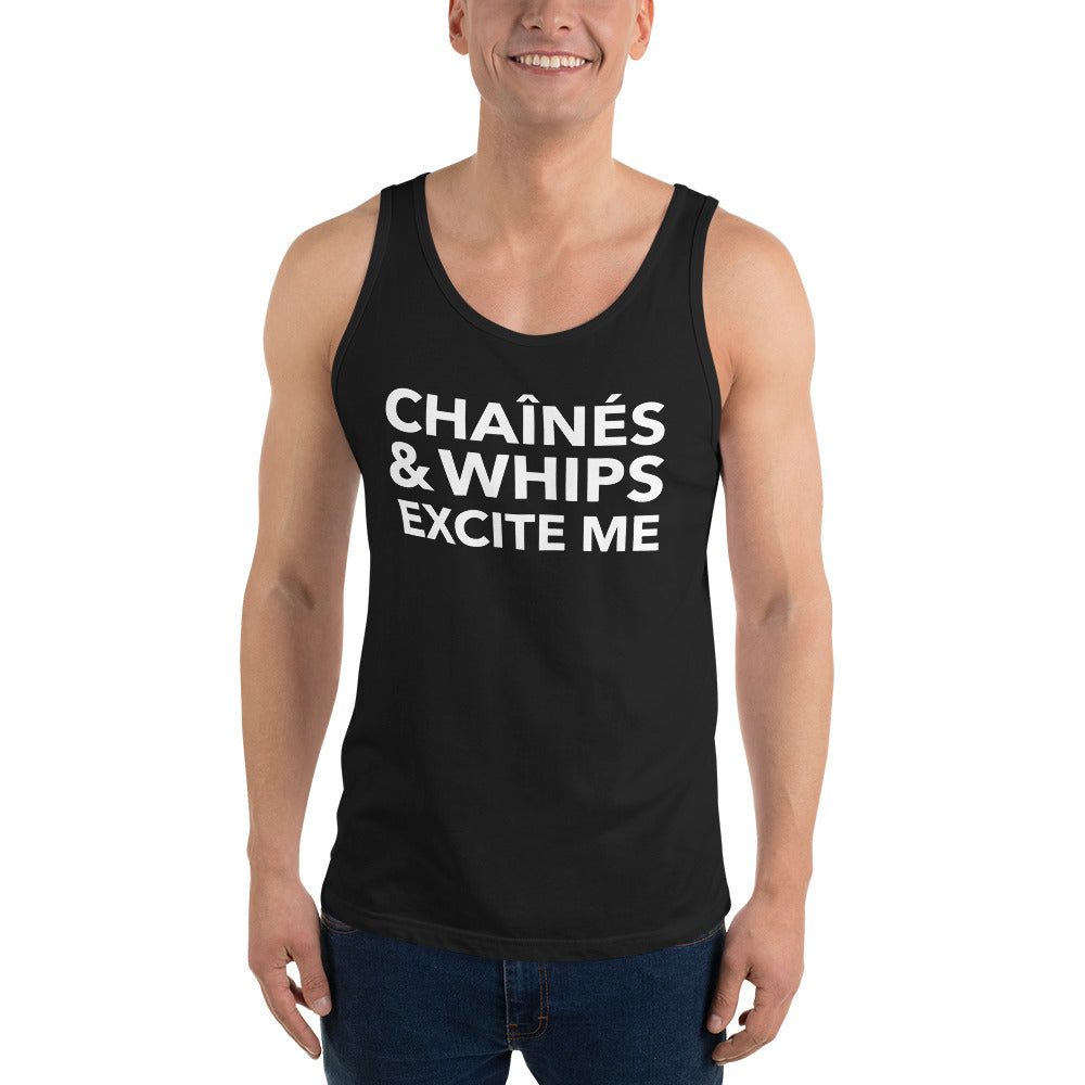 Chaînés And Whips Excite Me Unisex Tank Top
