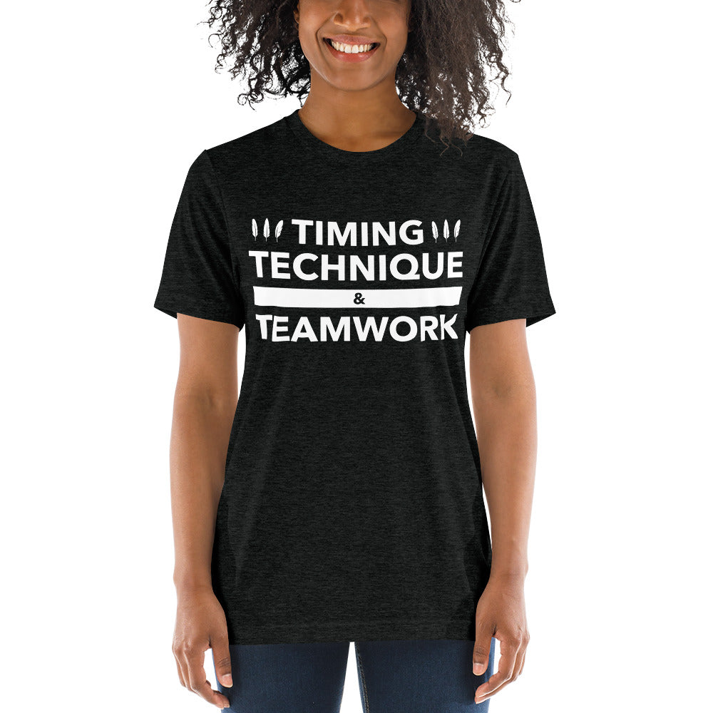 Timing, Technique, and Teamwork Unisex T-Shirt
