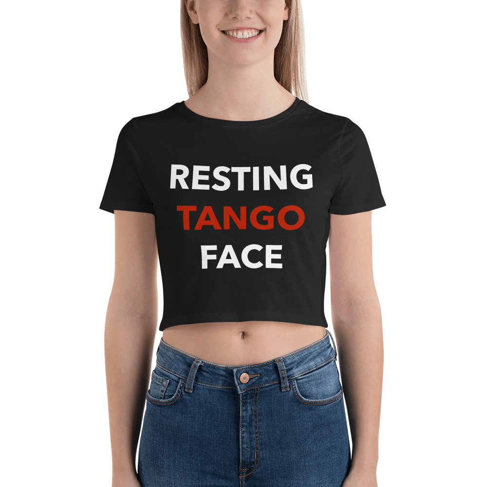 Resting Tango Face Form-Fitting Crop-Top