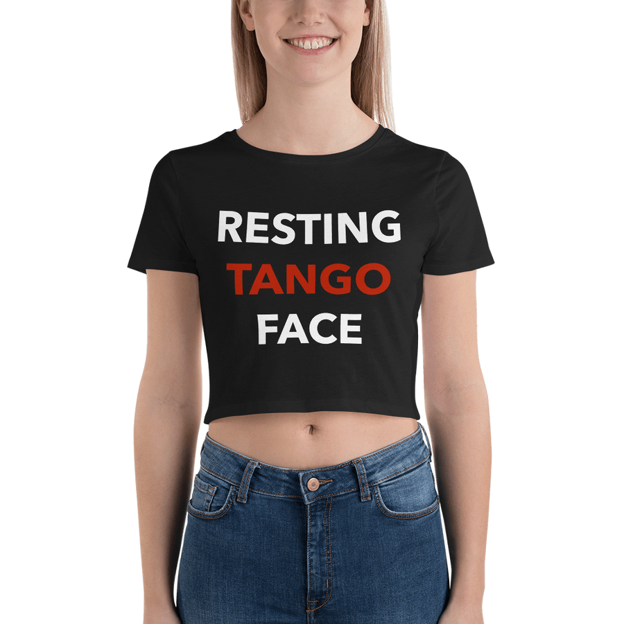 Resting Tango Face Form-Fitting Crop-Top