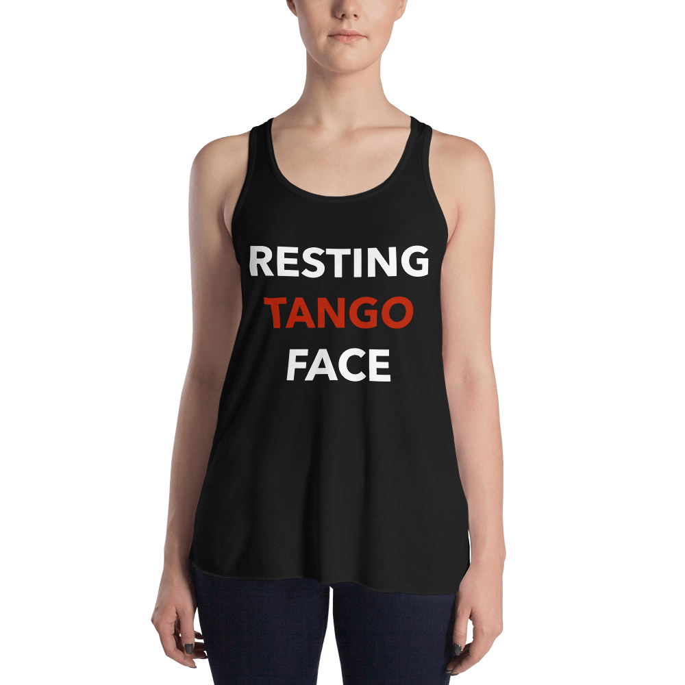 Resting Tango Face Form-Fitting Racerback Tank