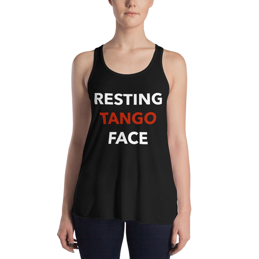 Resting Tango Face Form-Fitting Racerback Tank