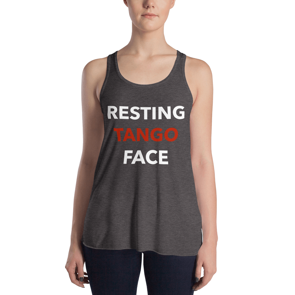 Resting Tango Face Form-Fitting Racerback Tank