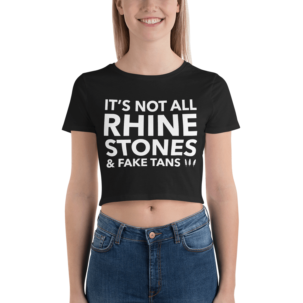 Rhinestones and Fake Tans Form-Fitting Crop-Top