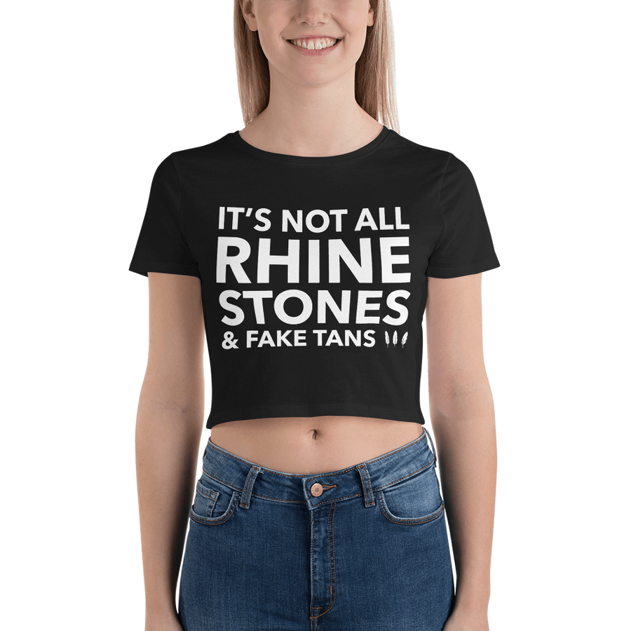 Rhinestones and Fake Tans Form-Fitting Crop-Top