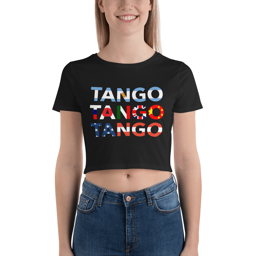 Three Tangos Form-Fitting Crop Top
