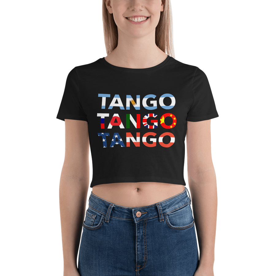 Three Tangos Form-Fitting Crop Top