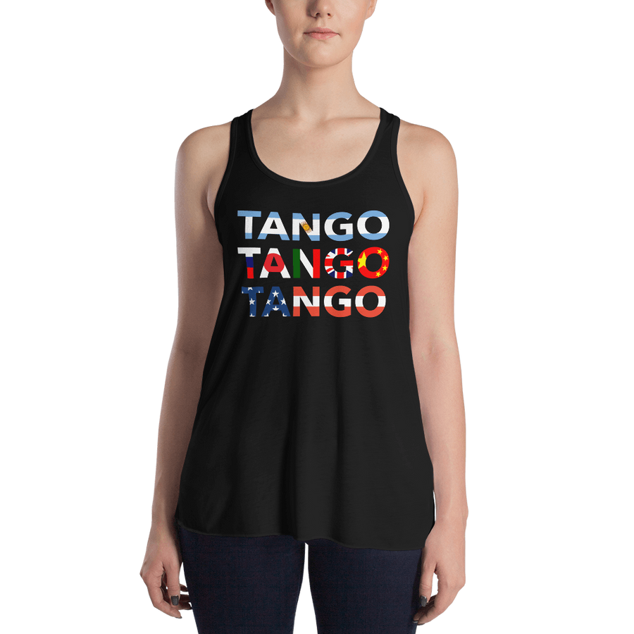 Three Tangos Form-Fitting Racerback Tank