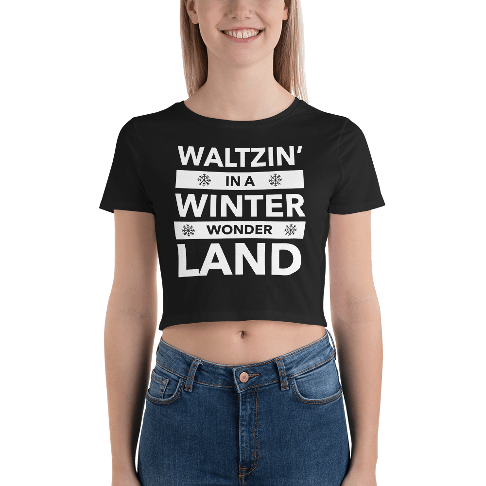 Waltzin' in a Winter Wonder Land Form-Fitting Crop Top